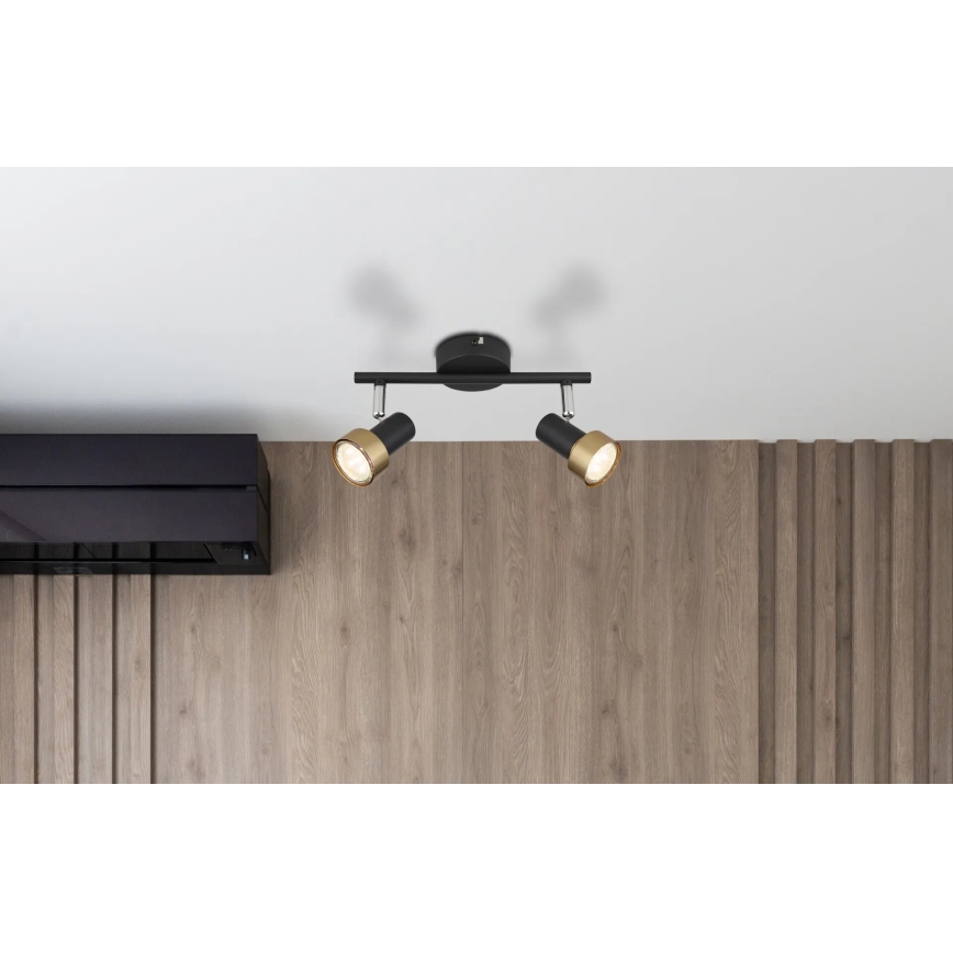 Globo - Spot  2xGU10/25W/230V zwart/goud