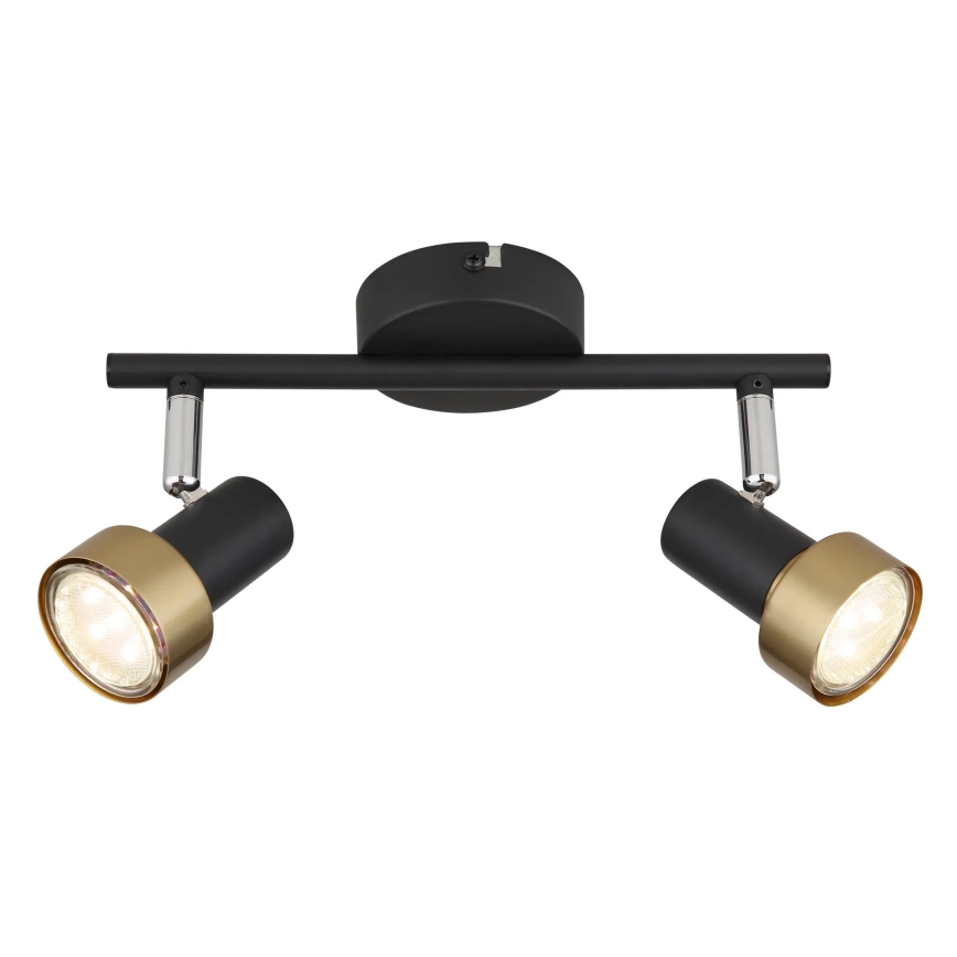 Globo - Spot  2xGU10/25W/230V zwart/goud