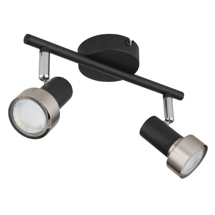 Globo - Spot  2xGU10/25W/230V zwart/zilver