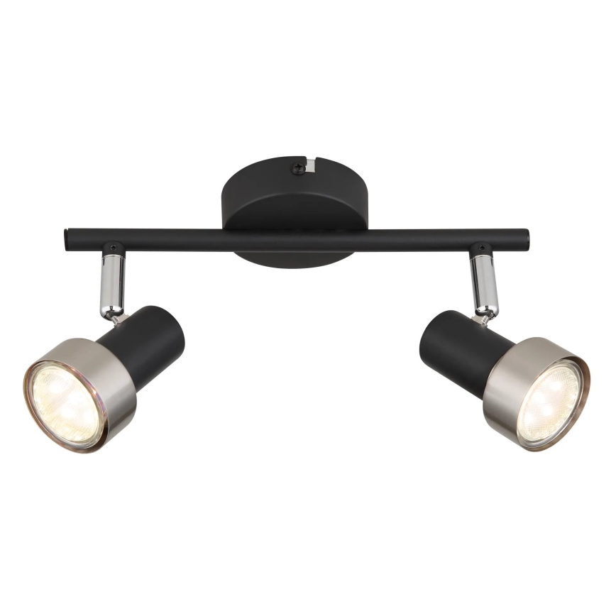 Globo - Spot  2xGU10/25W/230V zwart/zilver