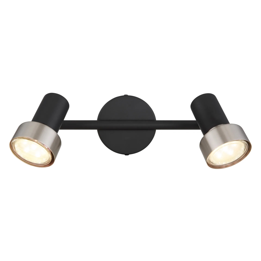 Globo - Spot  2xGU10/25W/230V zwart/zilver