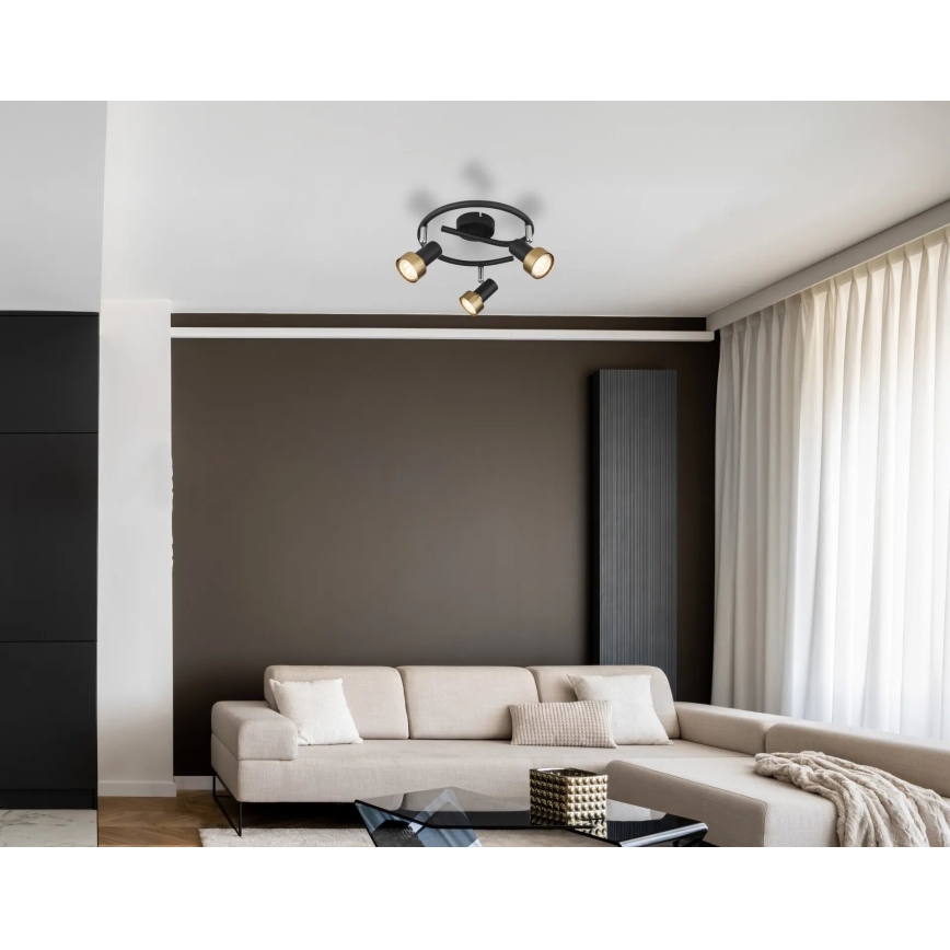 Globo - Spot  3xGU10/25W/230V zwart/goud