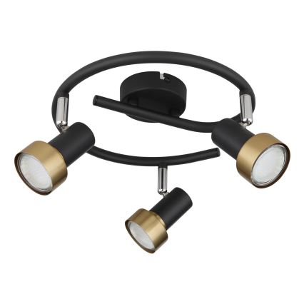 Globo - Spot  3xGU10/25W/230V zwart/goud