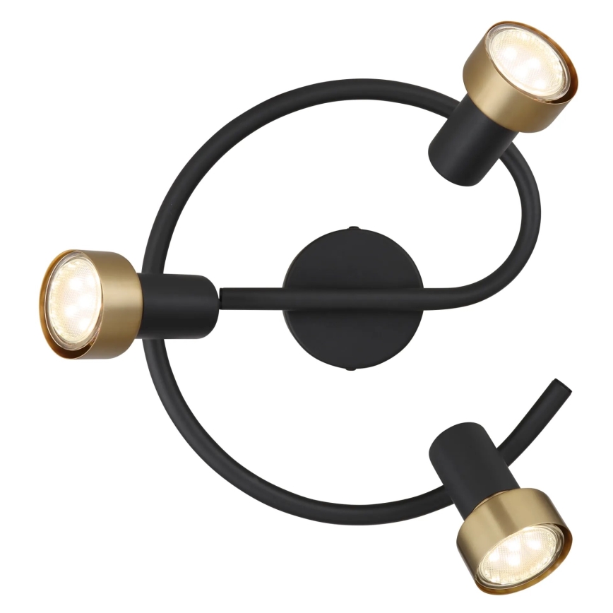 Globo - Spot  3xGU10/25W/230V zwart/goud
