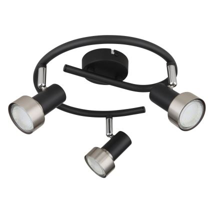 Globo - Spot  3xGU10/25W/230V zwart/zilver