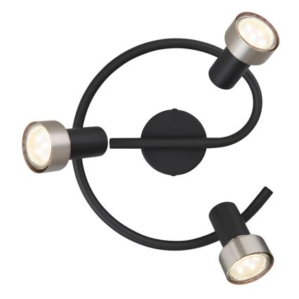 Globo - Spot  3xGU10/25W/230V zwart/zilver