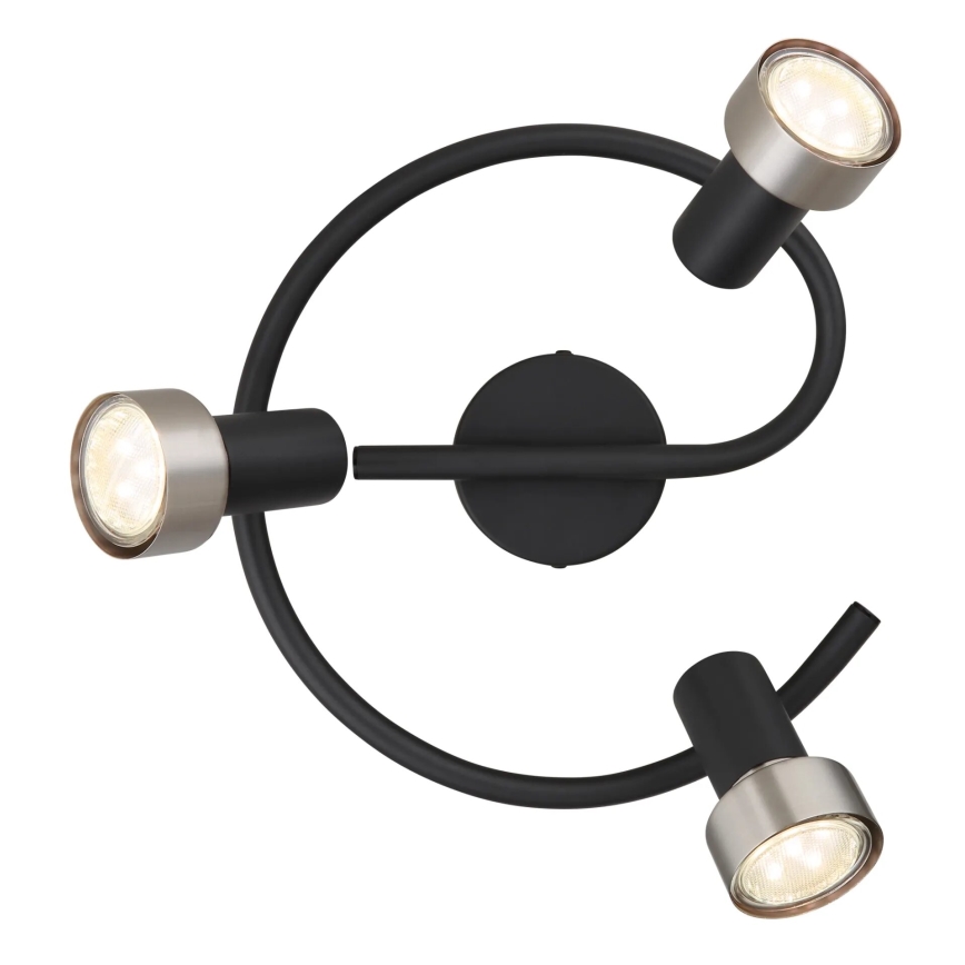 Globo - Spot  3xGU10/25W/230V zwart/zilver