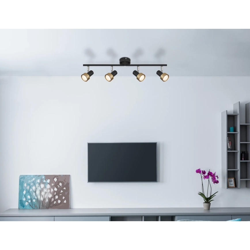 Globo - Spot  4xGU10/25W/230V zwart/goud