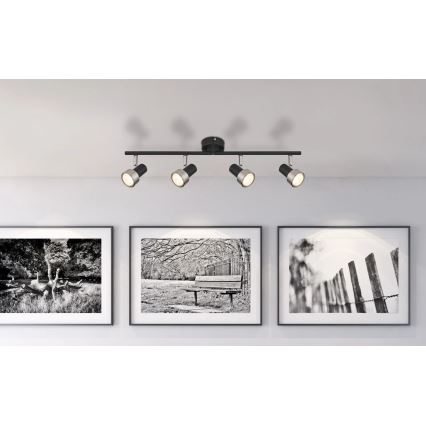 Globo - Spot  4xGU10/25W/230V zwart/zilver