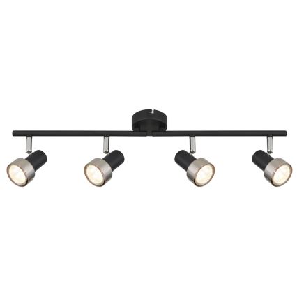 Globo - Spot  4xGU10/25W/230V zwart/zilver