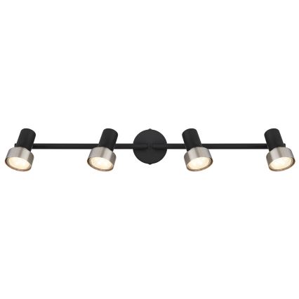 Globo - Spot  4xGU10/25W/230V zwart/zilver