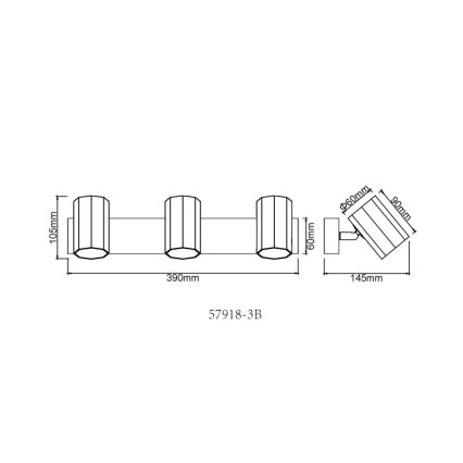 Globo - Spot 3xGU10/25W/230V zwart
