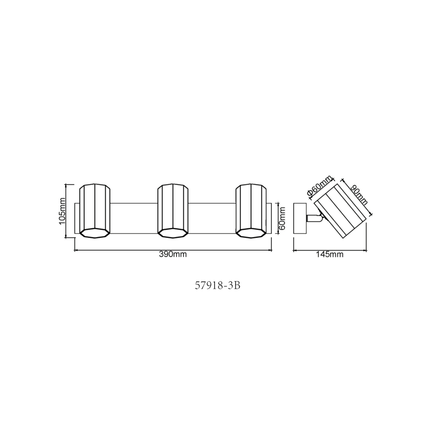 Globo - Spot 3xGU10/25W/230V zwart
