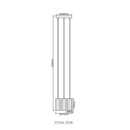 Globo - Hanglamp aan een koord 3xGU10/25W/230V zwart