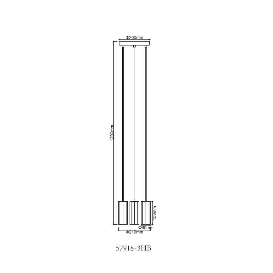 Globo - Hanglamp aan een koord 3xGU10/25W/230V zwart