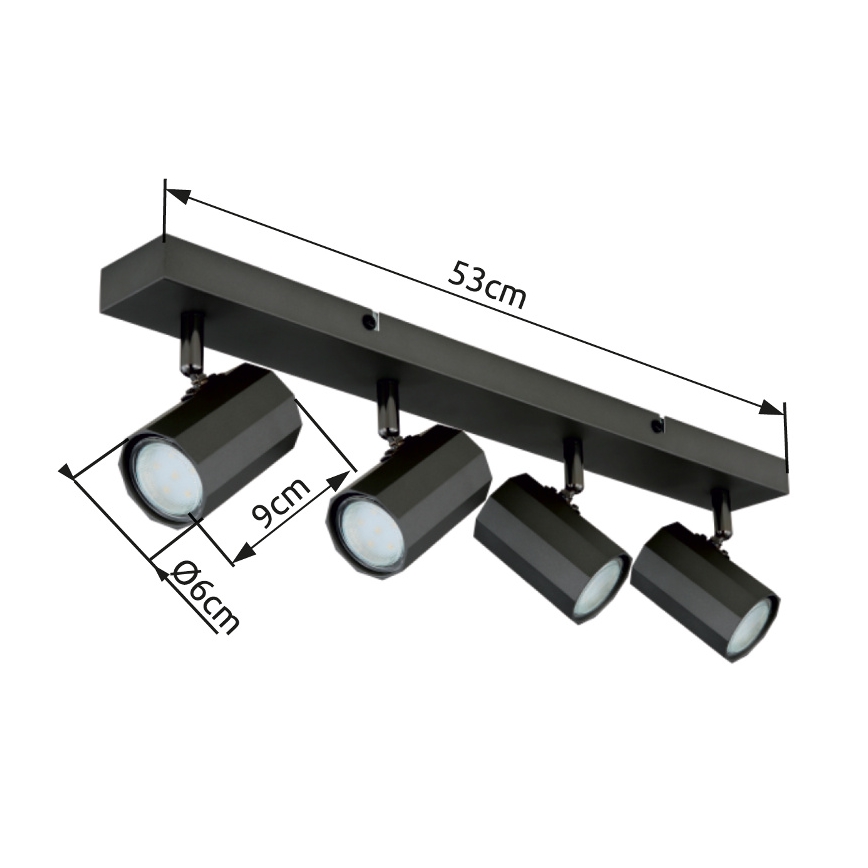Globo - Spot 4xGU10/25W/230V zwart