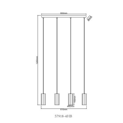 Globo - Hanglamp aan een koord 4xGU10/25W/230V zwart