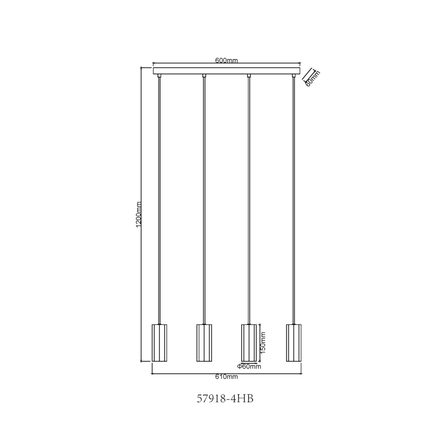 Globo - Hanglamp aan een koord 4xGU10/25W/230V zwart
