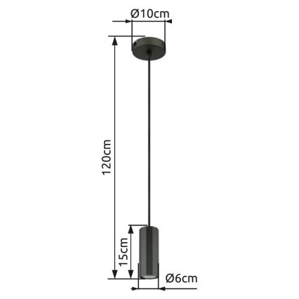 Globo - Hanglamp aan een koord 1xGU10/25W/230V zwart