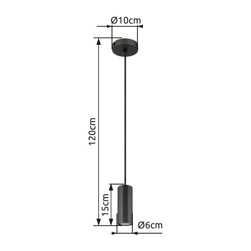 Globo - Hanglamp aan een koord 1xGU10/25W/230V zwart