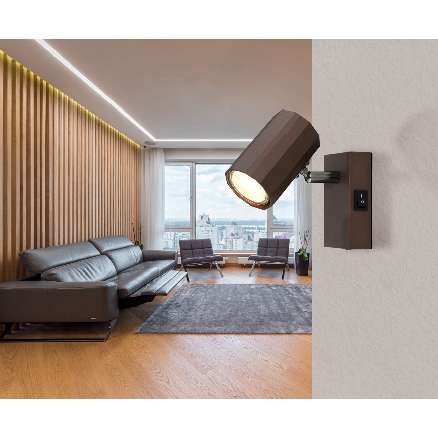 Globo - Wandspot 1xGU10/25W/230V bruin