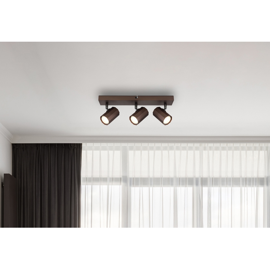 Globo - Spot 3xGU10/25W/230V bruin