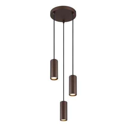 Globo - Hanglamp aan een koord 3xGU10/25W/230V bruin