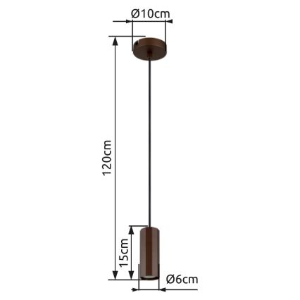 Globo - Hanglamp aan een koord 1xGU10/25W/230V bruin