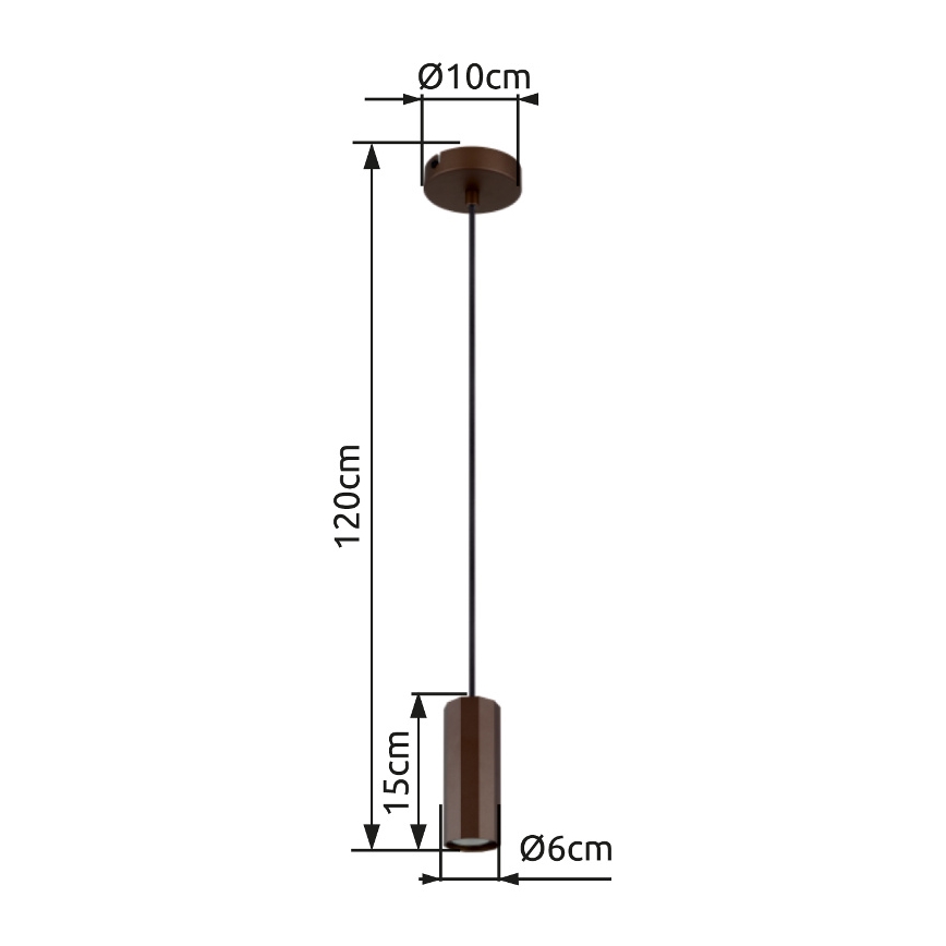 Globo - Hanglamp aan een koord 1xGU10/25W/230V bruin