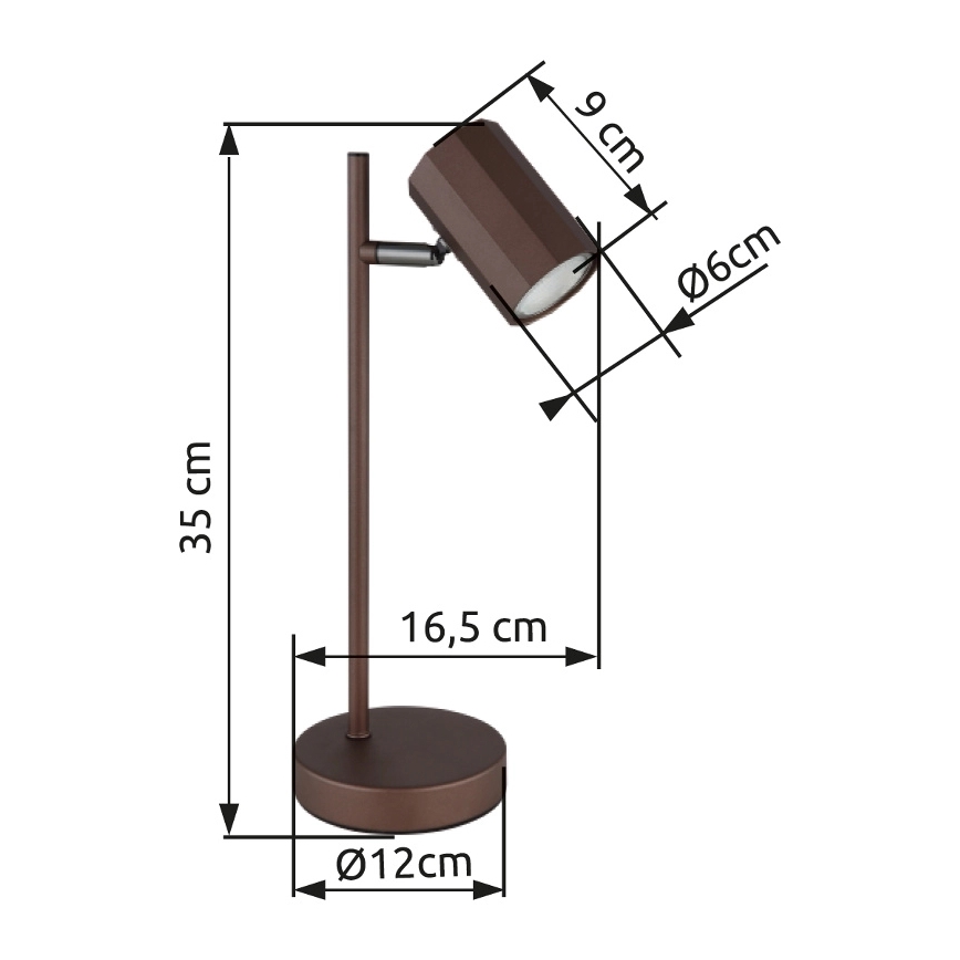 Globo - Tafellamp 1xGU10/5W/230V bruin
