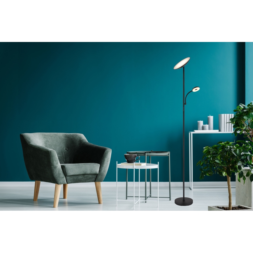 Globo - LED dimbare vloerlamp LED/20W/230V+ LED/5W 3000/4000/6500K zwart