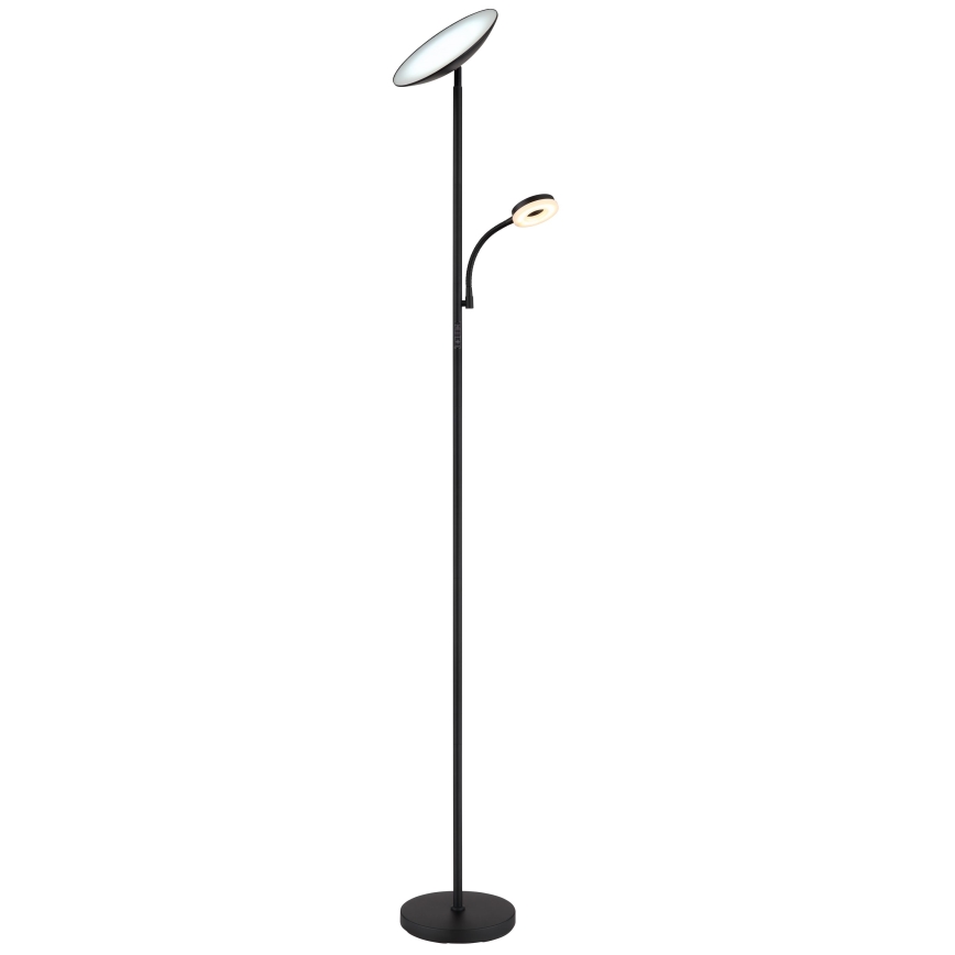 Globo - LED dimbare vloerlamp LED/20W/230V+ LED/5W 3000/4000/6500K zwart