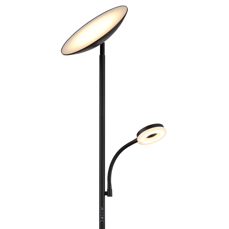 Globo - LED dimbare vloerlamp LED/20W/230V+ LED/5W 3000/4000/6500K zwart