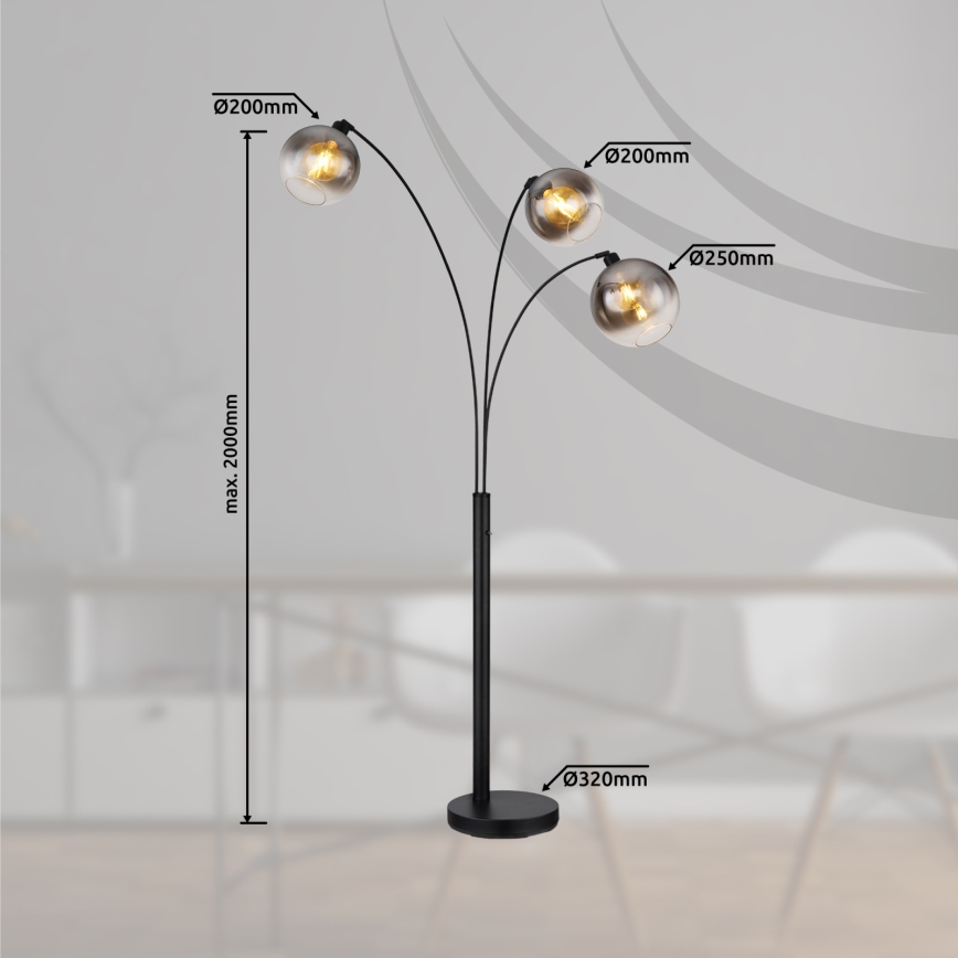 Globo - Vloerlamp 3xE27/60W/230V