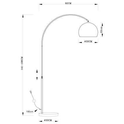 Globo - Vloerlamp 1xE27/40W/230V