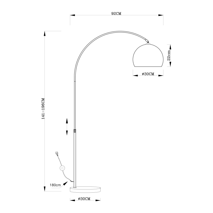 Globo - Vloerlamp 1xE27/40W/230V