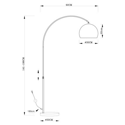 Globo - Vloerlamp 1xE27/40W/230V