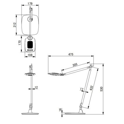 Globo - Dimbare LED-tafellamp met touchbediening LED/9W/230V 3000/5000/6500K