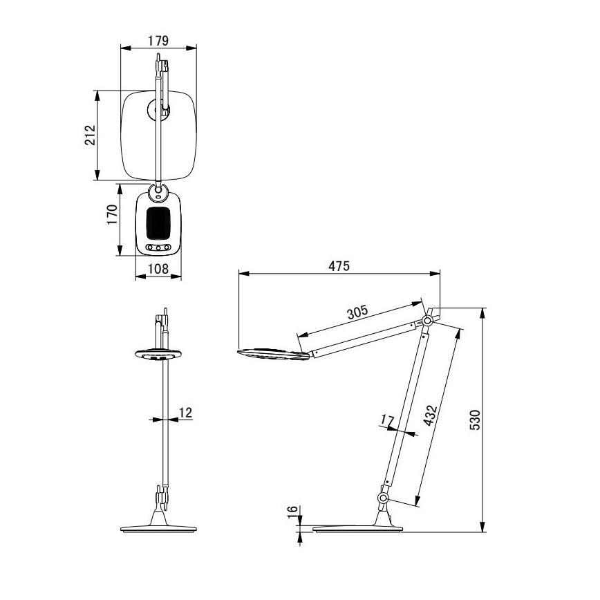 Globo - Dimbare LED-tafellamp met touchbediening LED/9W/230V 3000/5000/6500K