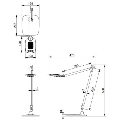 Globo - Dimbare bureaulamp met aanraakbediening LED/9W/230V 3000/5000/6500K