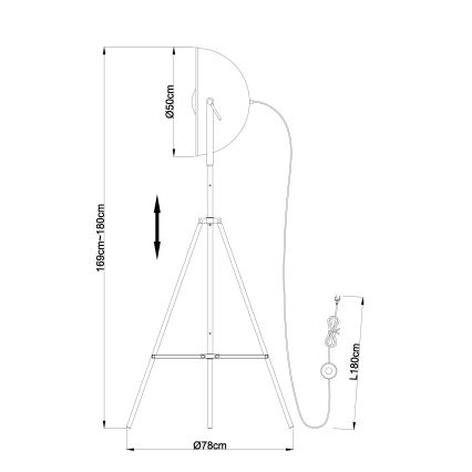 Globo - Vloerlamp 1x E27 / 60W / 230V