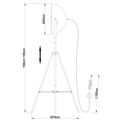 Globo - Vloerlamp 1x E27 / 60W / 230V