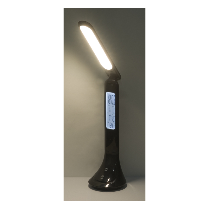 Globo - LED-dimbare oplaadbare tafellamp met display LED/4W/230V 2200 mAh zwart