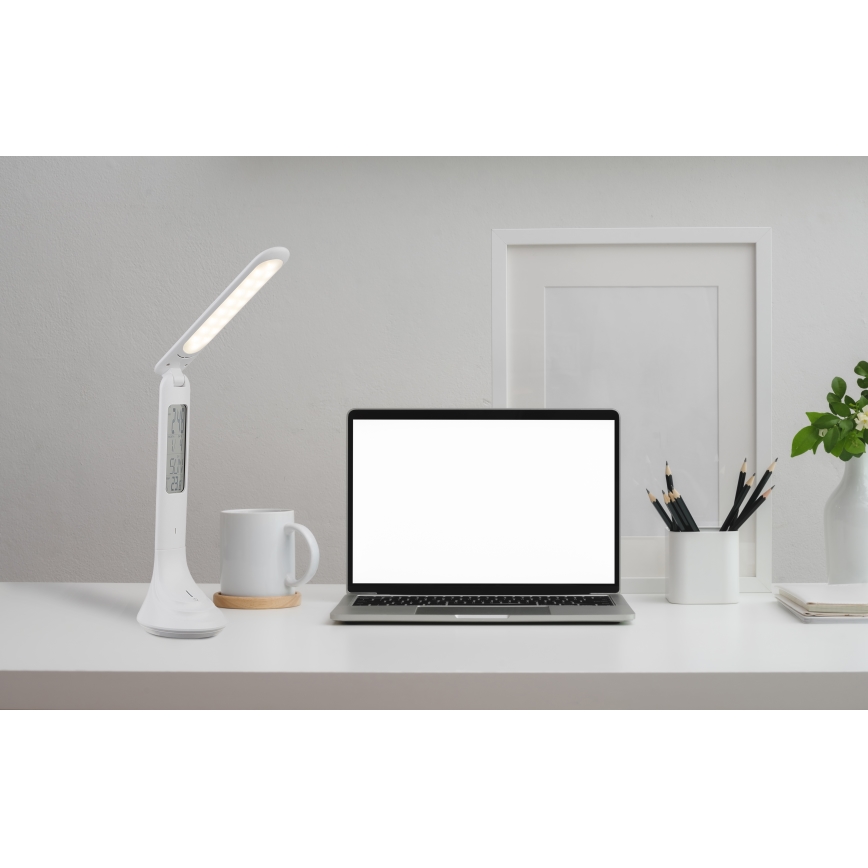 Globo - Dimbare oplaadbare bureaulamp met LED-display, 4W/230V, 2200 mAh, wit