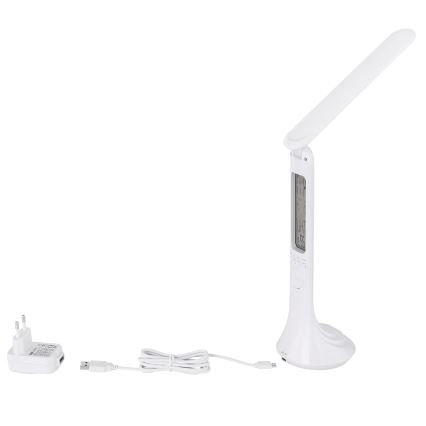Globo - Dimbare oplaadbare bureaulamp met LED-display, 4W/230V, 2200 mAh, wit