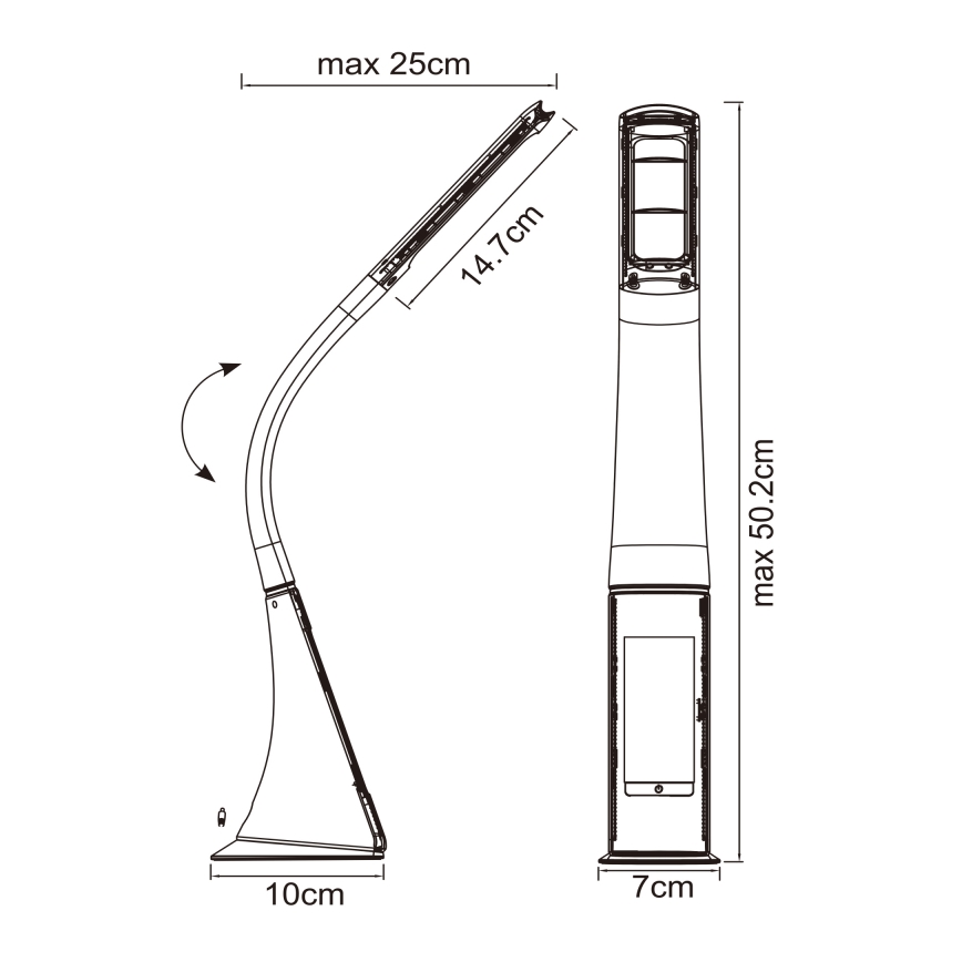 Globo - LED-dimbare aanraaktafellamp met display LED/6,5W/230V 3000/4500/5800K wit