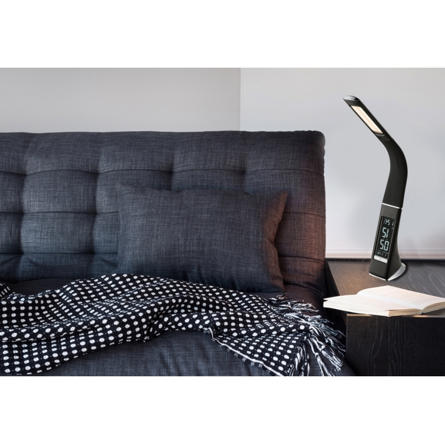 Globo - dimbare aanraak-tafellamp met display LED/6,5W/230V 3000/4500/5800K zwart