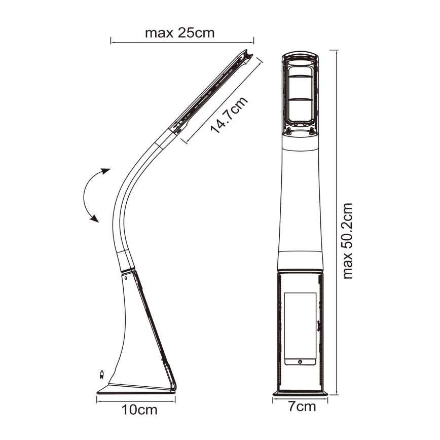 Globo - dimbare aanraak-tafellamp met display LED/6,5W/230V 3000/4500/5800K zwart