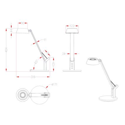 Globo - LED Dimbare tafellamp LED / 8W / 230V