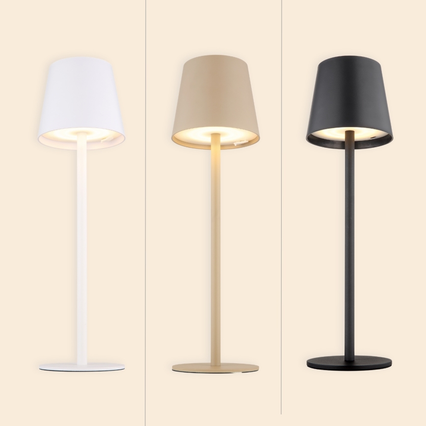 Globo - LED Dimbaar aanraken buitenshuis lamp LED/3W/3,7V IP44 1800 mAh USB beige